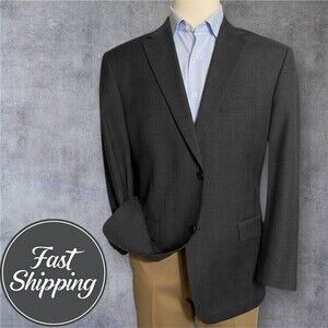 TOMMY HILFIGER Men’s Blazer 43R Gray Wool Sport Coat Two Button Jacket 2 Vent